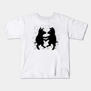 Dancing Pigs in Love Kids T-Shirt